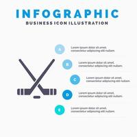 hokey ghiaccio sport sport americano solido icona infografica 5 passaggi presentazione sfondo vettore