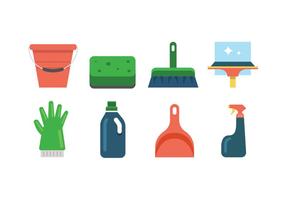 Icone vettoriali di strumento di pulizia