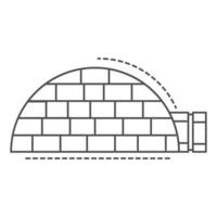 iglù Casa icona, schema stile vettore