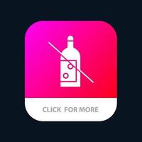 alcool bottiglia proibito no whisky mobile App icona design vettore