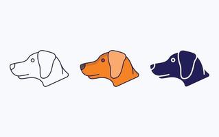 cane linea e glifo icona, vettore illustrazione