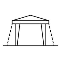 Casa tenda icona, schema stile vettore