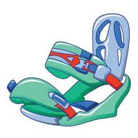 scarpa sciare fissazione attrezzo icona, cartone animato stile vettore