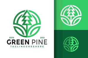 natura verde pino moderno logo design vettore illustrazione modello