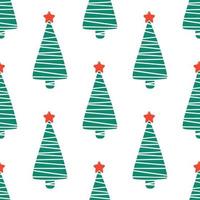 carino inverno Natale alberi modello nel cartone animato stile nel vettore. design per inverno decorazione interno, Stampa manifesti, saluto carta, attività commerciale striscione, avvolgere. vettore