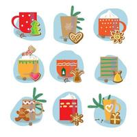 Natale teiera e tazza. vacanza collezione. mano disegnato stile. vettore illustrazione. allegro Natale. nuovo anno.