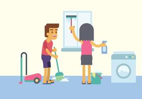 Illustrazione di pulizia domestica gratuita vettore