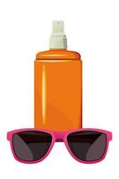 crema solare e occhiali da sole per l'estate vettore