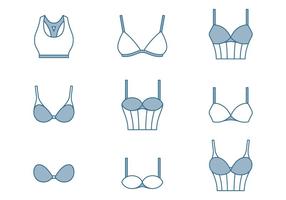 reggiseno icone linea sottile vettore