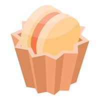 Cupcake biscotto icona, isometrico stile vettore