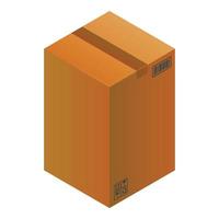 scatola di cartone scatola icona, isometrico stile vettore