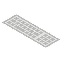bianca tastiera icona, isometrico stile vettore