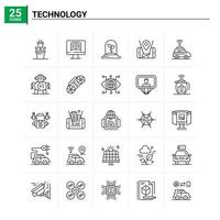 25 tecnologia icona impostato vettore sfondo