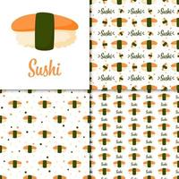 senza soluzione di continuità modello con Sushi, per decorazione vettore
