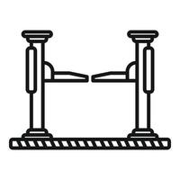 laboratorio auto sollevamento icona schema vettore. auto servizio vettore