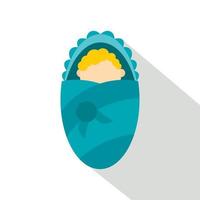 neonato infantile avvolto nel bambino coperta icona vettore