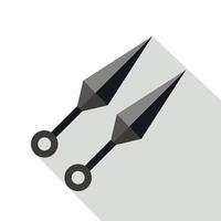 Kunai, ninja arma icona, piatto stile vettore