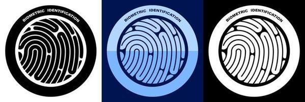 persona digitale impronta digitale icona per mobile identificazione app. biometrico identificazione di umano dati. unico modello su dito. ricerca dispositivi per lettura dati. vettore