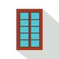 di legno Marrone reticolato finestra icona, piatto stile vettore