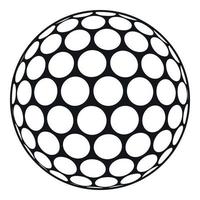 nero e bianca golf palla icona, semplice stile vettore