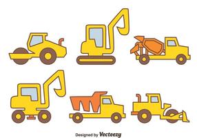 Vettore delle icone delle macchine della costruzione