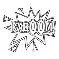 kaboom, comico libro esplosione icona, schema stile vettore