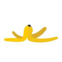 Banana pelle icona, piatto stile vettore