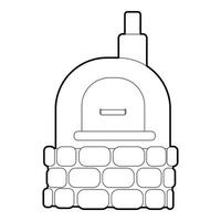 forno icona, schema stile vettore