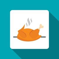 grigliato pollo su un' griglia icona, piatto stile vettore