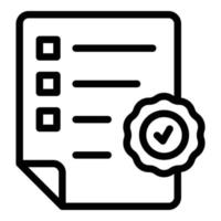carta elenco icona schema vettore. in linea ordine vettore