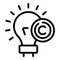 diritto d'autore idea icona schema vettore. legale proprietà vettore