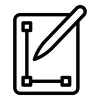 vettore digitale penna icona schema vettore. tavoletta design