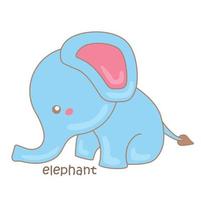 alfabeto e per elefante vocabolario illustrazione vettore clipart