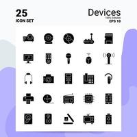 25 dispositivi icona impostato 100 modificabile eps 10 File attività commerciale logo concetto idee solido glifo icona design vettore