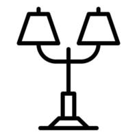 mobilia lampada icona schema vettore. leggero In piedi vettore