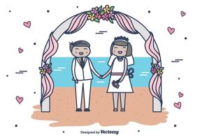 Vettore di matrimonio spiaggia