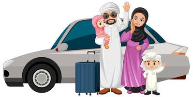 famiglia araba in vacanza vettore