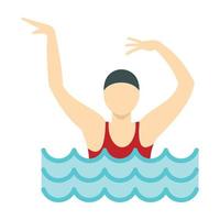 danza figura nel un' nuoto piscina icona, piatto stile vettore