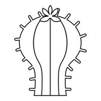 cactus con fiore icona, schema stile vettore