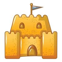 sabbia Torre icona, cartone animato stile vettore