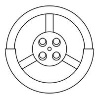timone ruota icona, schema stile vettore