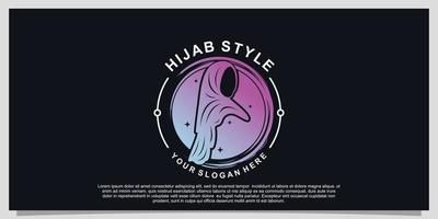 hijab stile logo design per hijab o sciarpa moda muslimah con unico concetto premio vettore parte 2