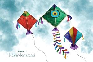 felice makar sankranti vacanza india festival background vettore