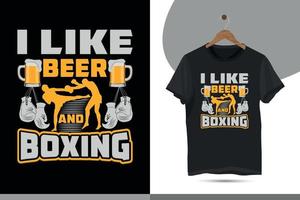 io piace birra e boxe - boxe maglietta design per boxe amanti. tipografia vettore camicia design modello per Stampa.