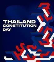 Tailandia costituzione giorno con isometrico colore e pendenza blu sfondo vettore