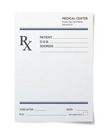 medico prescrizione rx modulo realistico carta foglio vettore