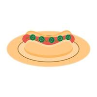 hot dog su un piatto vettore