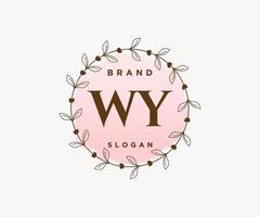 iniziale wy femminile logo. utilizzabile per natura, salone, terme, cosmetico e bellezza loghi. piatto vettore logo design modello elemento.