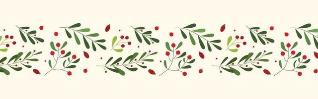 decorazione di le foglie e fiori per Natale sfondo design. foglia e bacca modello illustrazione per sfondo vettore