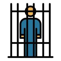 prigione nel cancello icona colore schema vettore